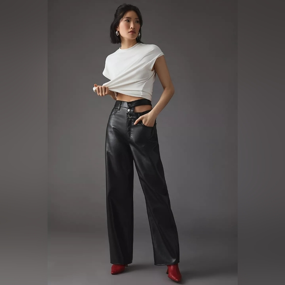 Agolde | Recyled Leather Broken Waistband Pant - Picture 2 of 14